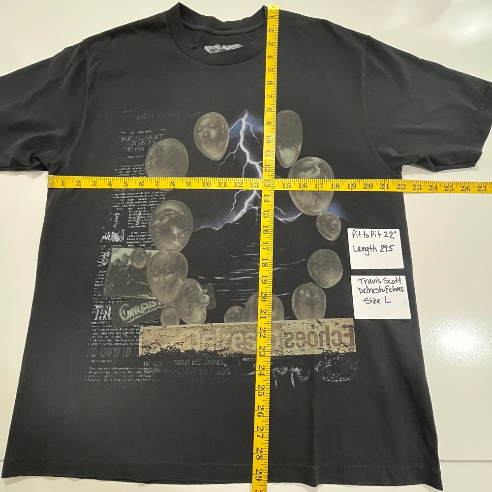 Travis Scott Utopia World Tour T-Shirt Mens L Black Graphic Delresto Echoes 2024 - Picture 5 of 15